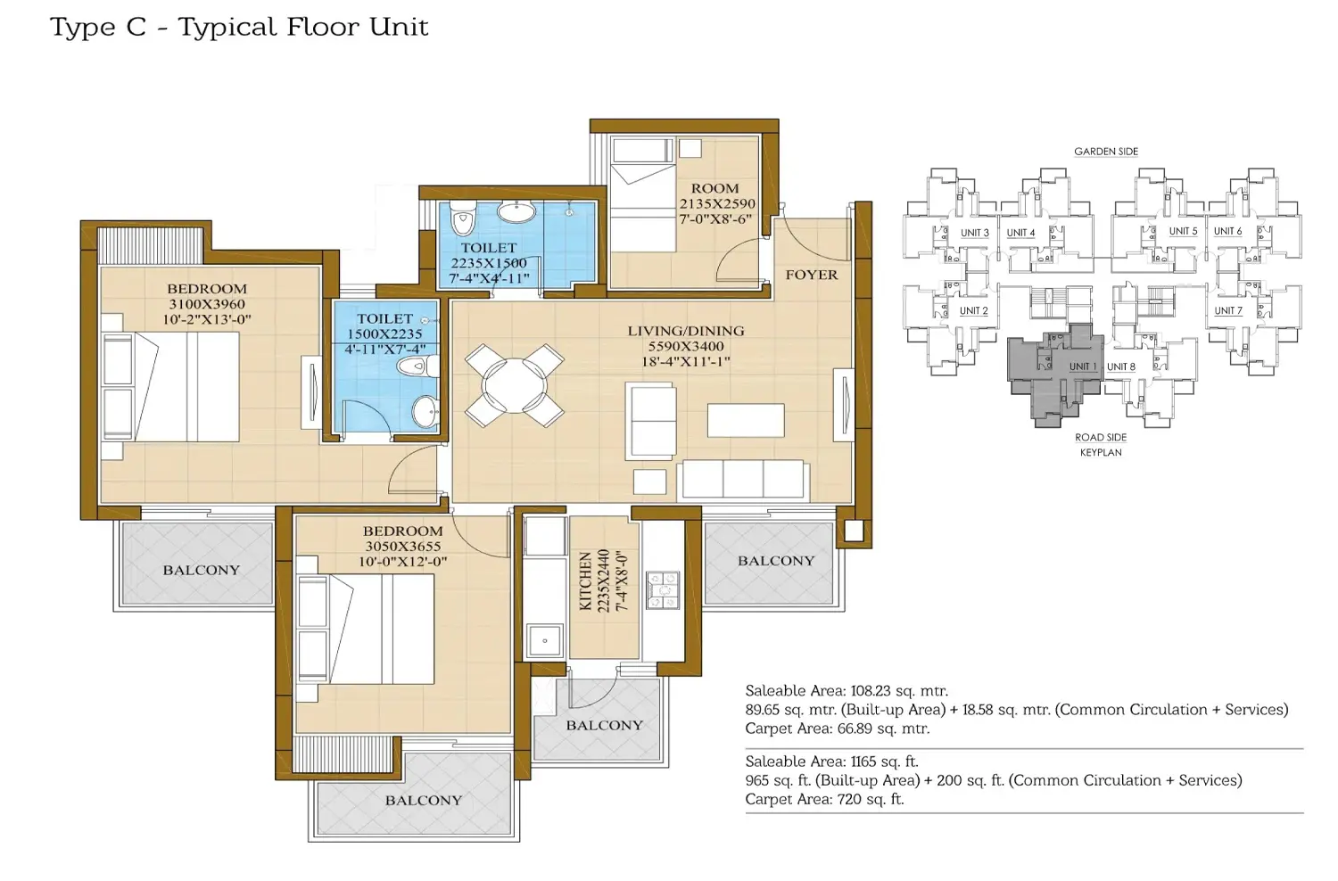 1165 sq ft